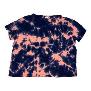 Sundry Woman’s Black & Coral Tie Dye T-Shirt Size 1 (Small)